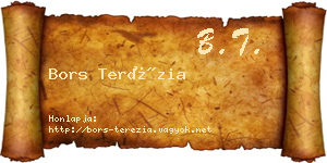 Bors Terézia névjegykártya
